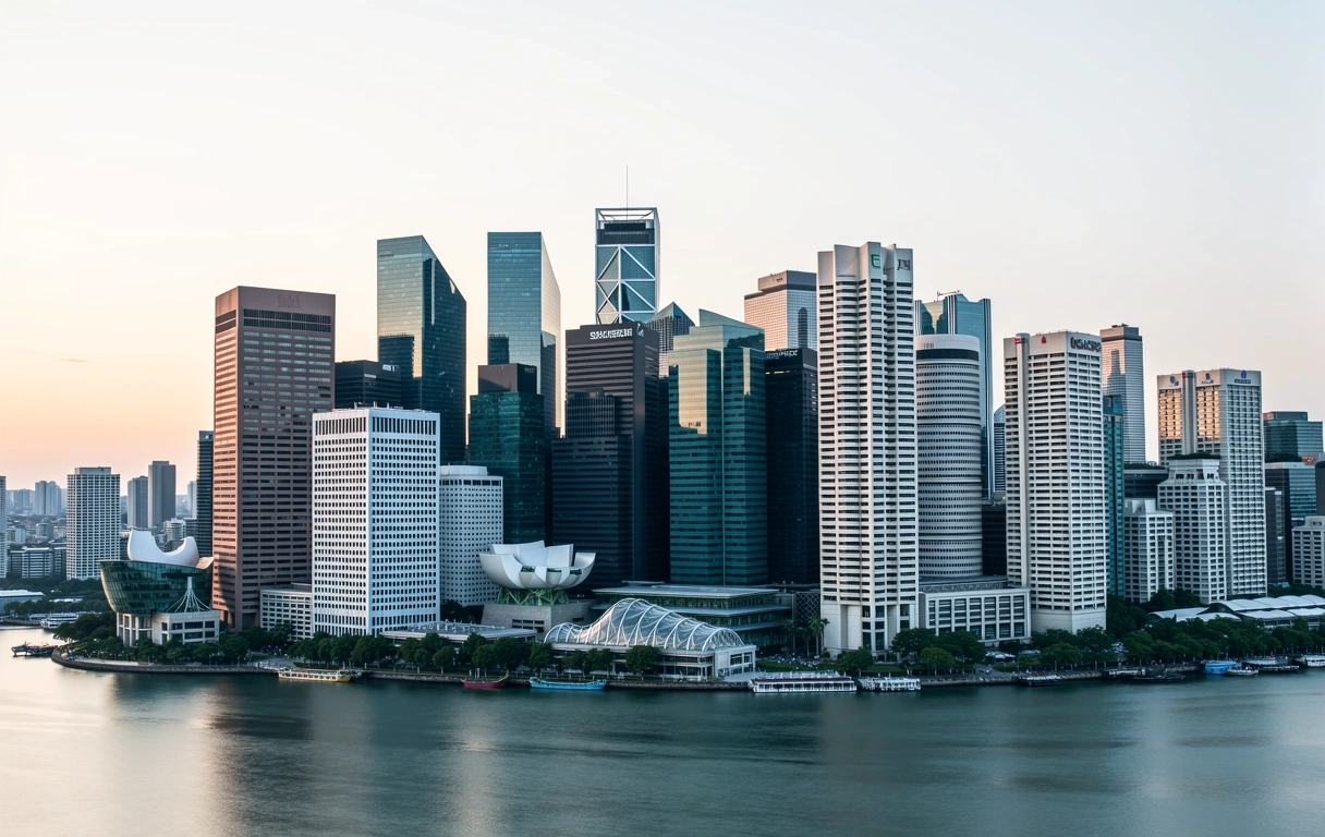Singapore business district skyline